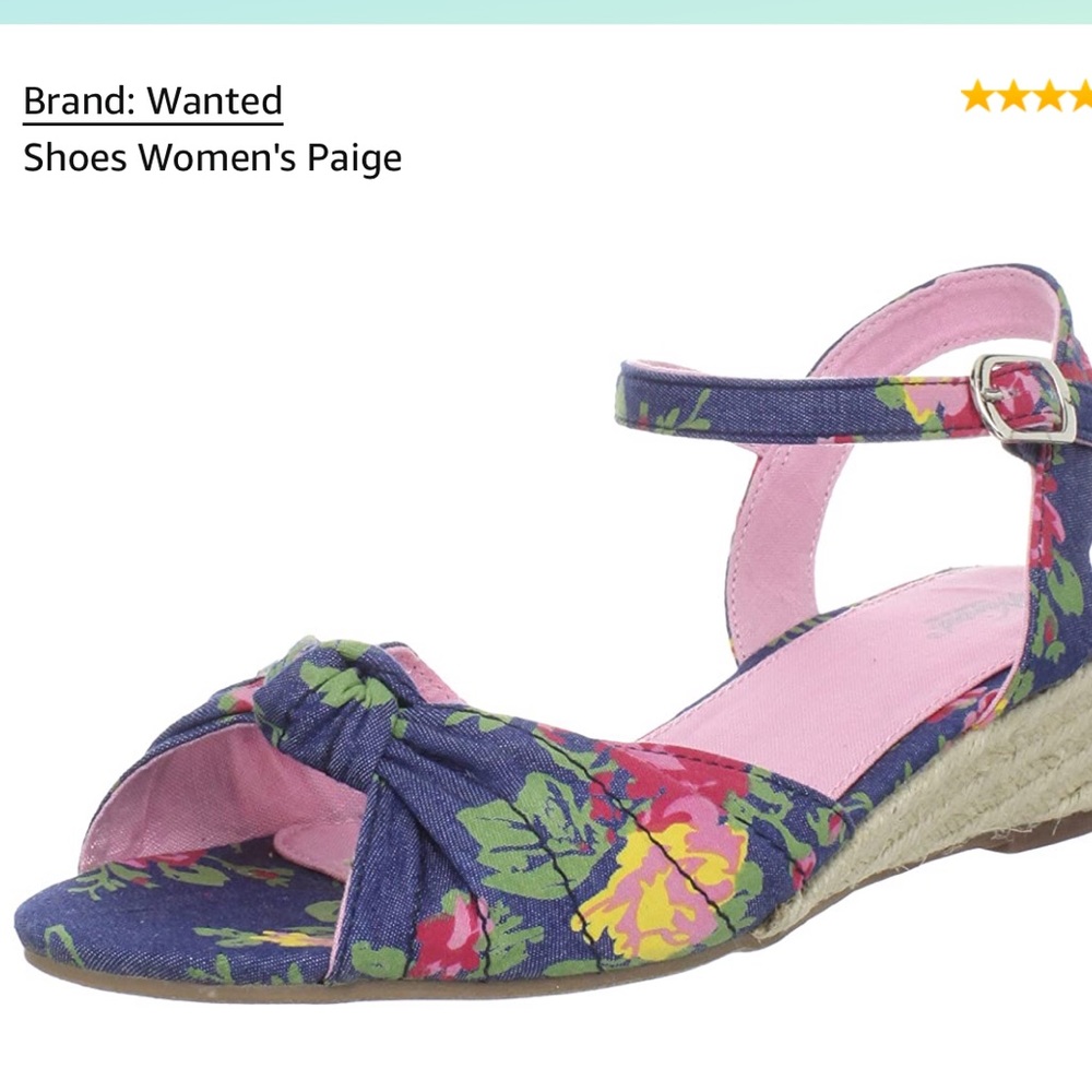 Wanted Paige Floral Fabric Sandals with Roping